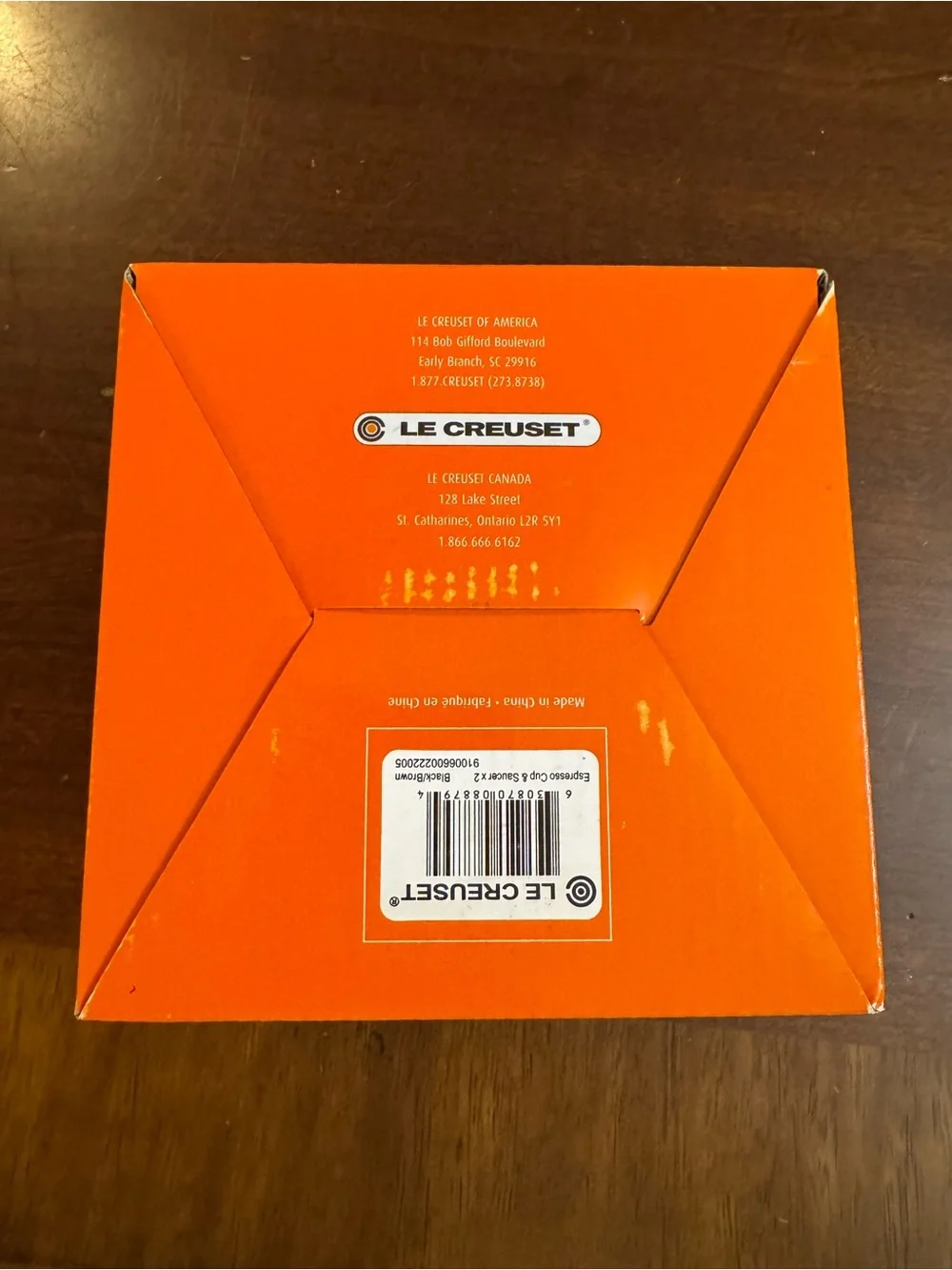 Le Creuset NEW Espresso Cup Set w/ Saucers Black/Brown exclusive Café Collection